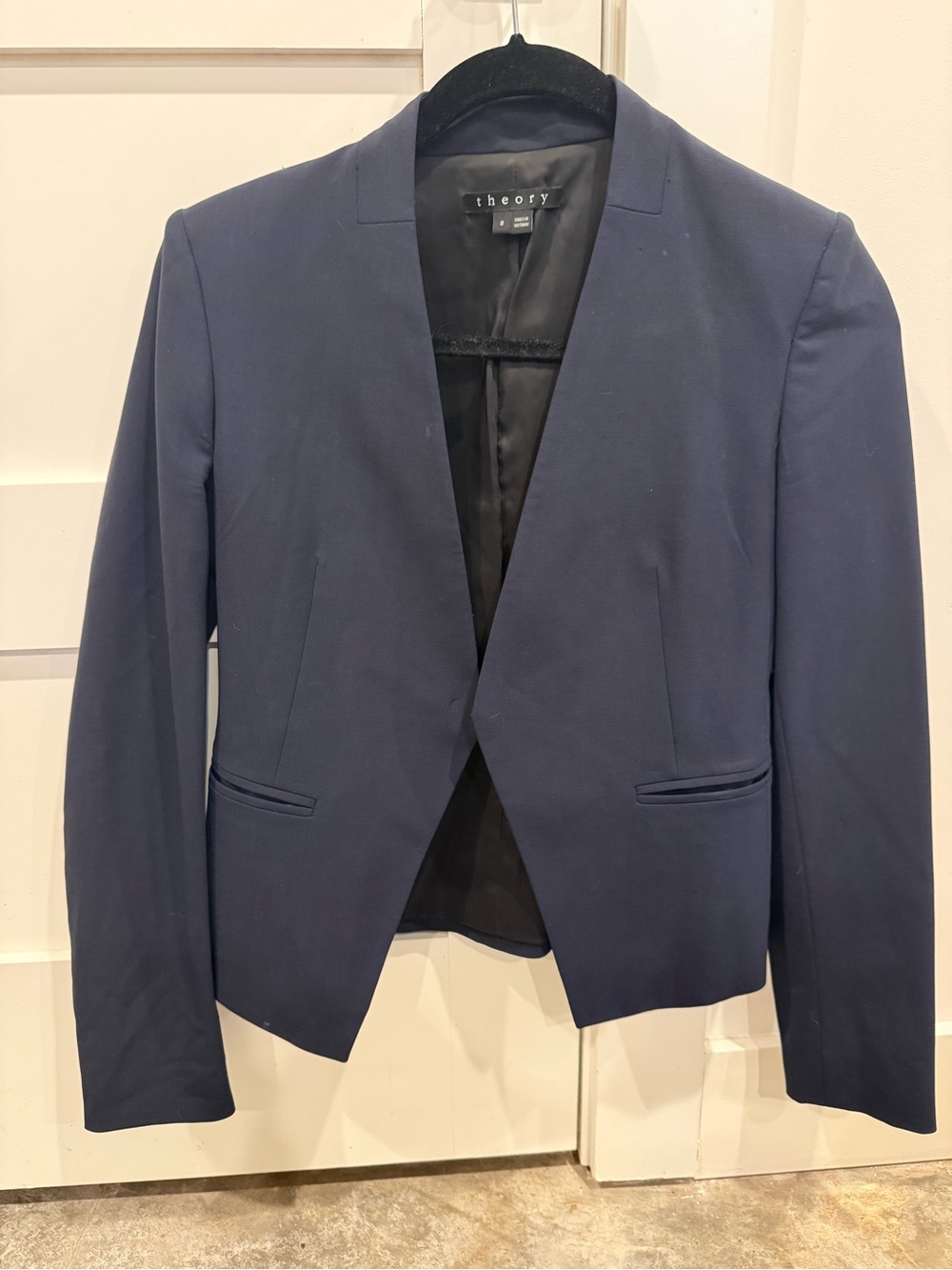 Theory Navy Lined Blazer Jacket